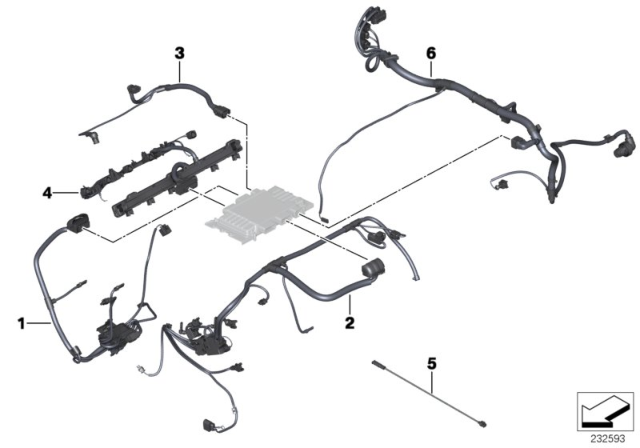 2012 BMW X3 Wiring Harness, Engine Grbx. Module Diagram for 12517593347