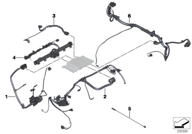 2010 BMW 528i Wiring.Harness,Motor,Sensorsystem,Module 1 Diagram for 12517594745