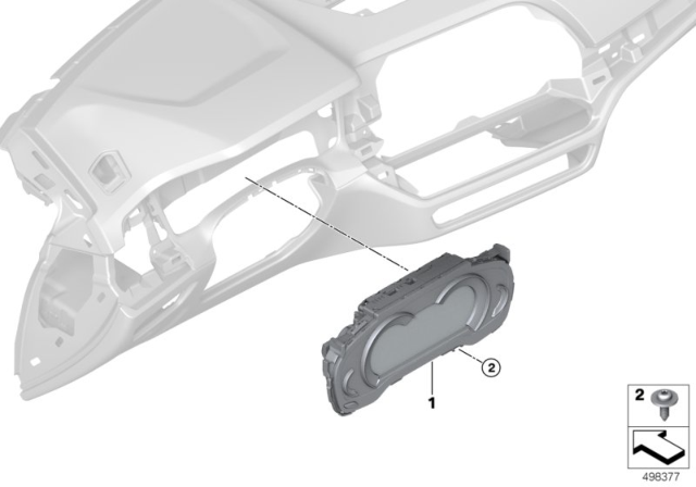 2020 BMW M340i Instrument Cluster Mid Without Hud Diagram