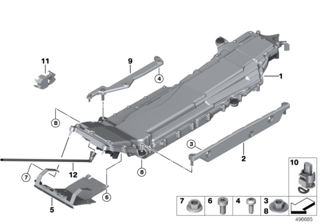 2013 BMW ActiveHybrid 5 Replacement. Electrical Machine Electronics Diagram for 12148605244