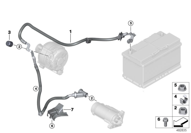 2019 BMW X2 Battery Cable/Cable Starter Diagram for 12428677250