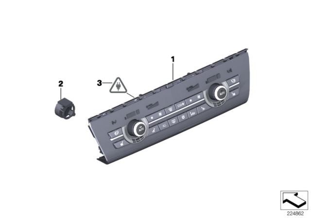 2011 BMW 528i Repair Kit, A/C Control Panel Diagram