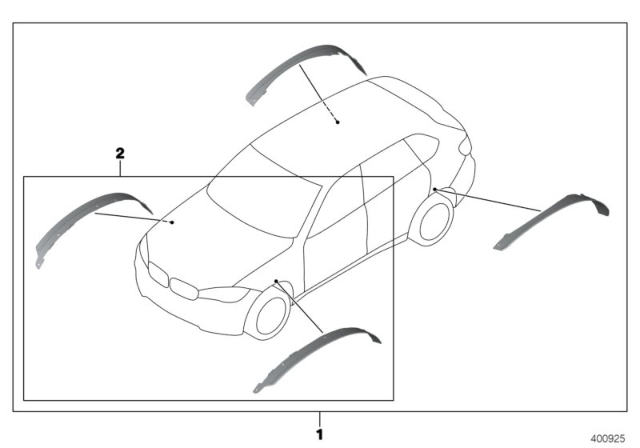 2019 BMW X6 Cover Door Sill / Wheel Arch Diagram 1