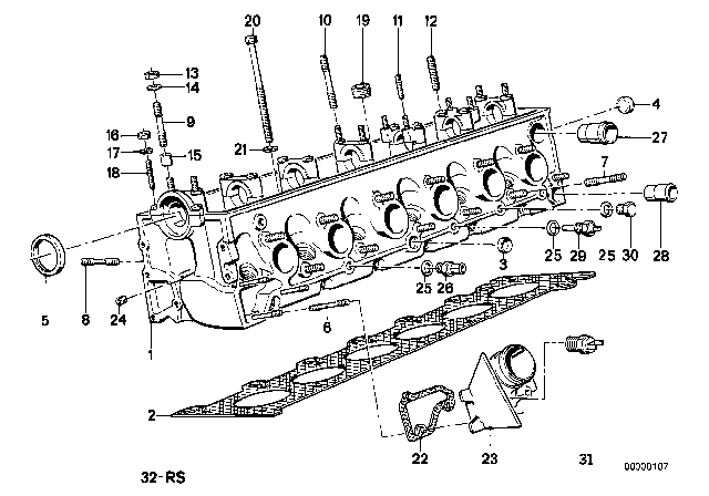 1985 BMW 524td Cover Lid Diagram for 07119937275