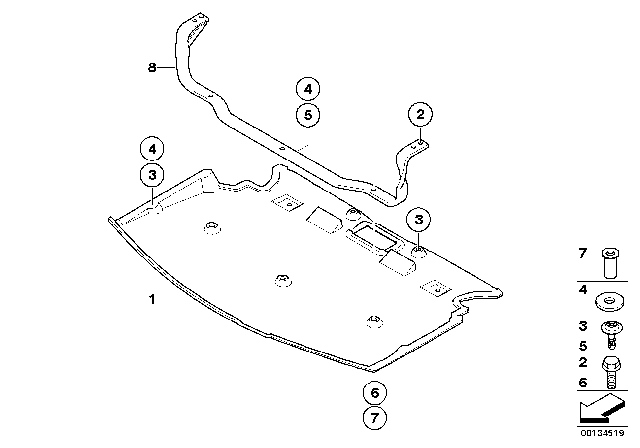 2008 BMW 535i Underride Protection Diagram