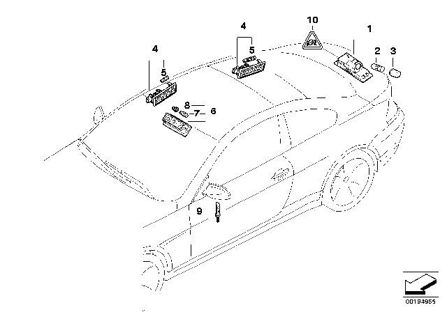 2007 BMW M6 Various Lamps Diagram 2