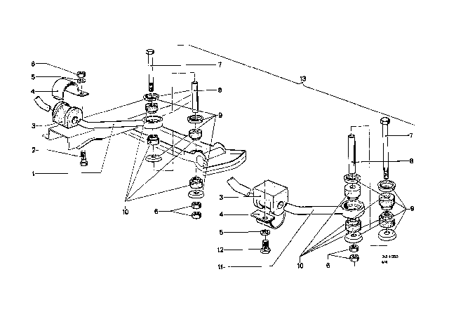 1969 BMW 2000 Stabilizer, Front Diagram