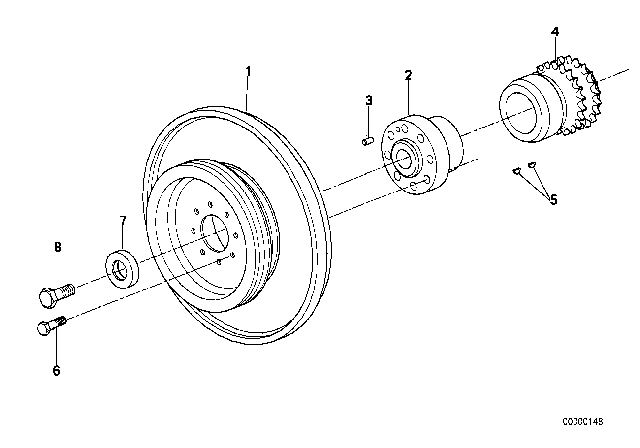 1989 BMW 750iL Belt Drive-Vibration Damper Diagram