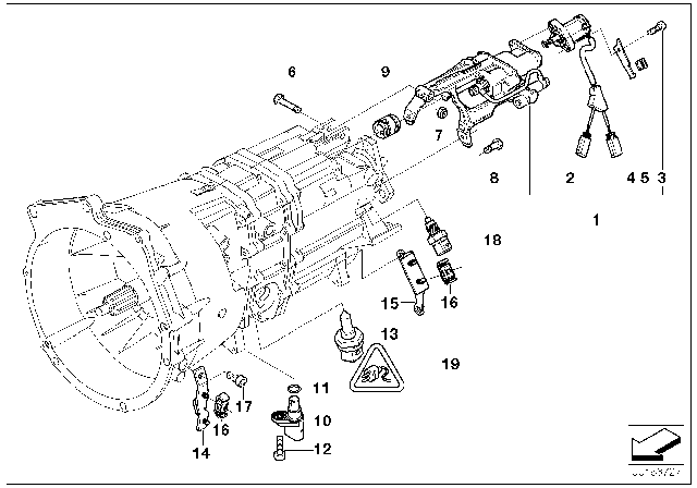 2001 BMW M3 Hexagon Fit Bolt Diagram for 23412282259