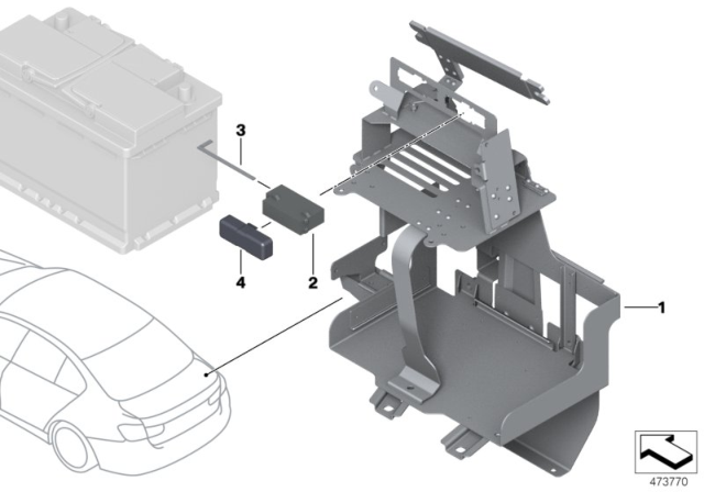 2016 BMW 328i xDrive Battery Tray Diagram