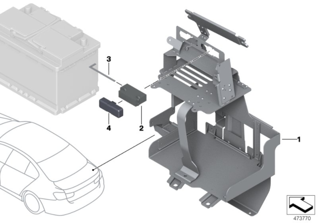 2012 BMW 328i Battery Tray Diagram