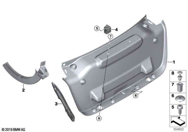 2020 BMW M235i xDrive Gran Coupe Trim Panel, Rear Trunk / Trunk Lid Diagram 2