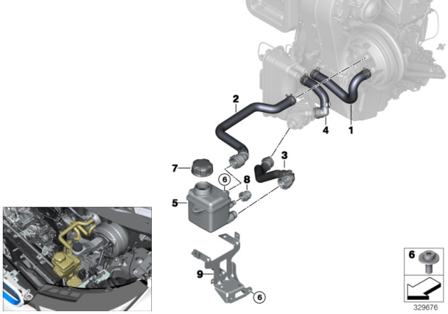2015 BMW i3 Cooling Water Hoses Diagram
