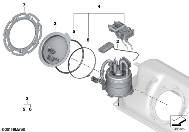 2016 BMW i3 Fuel Gauge Sending Unit Diagram for 16117381631