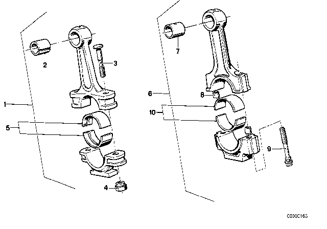 1987 BMW 528e Bearing Shell Diagram for 11241280582