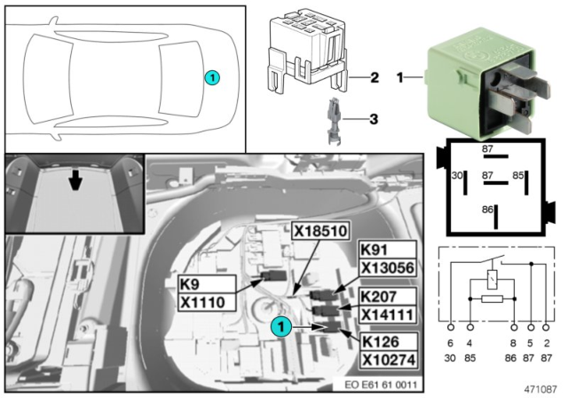 2010 BMW 535i xDrive Compressor Relay Diagram