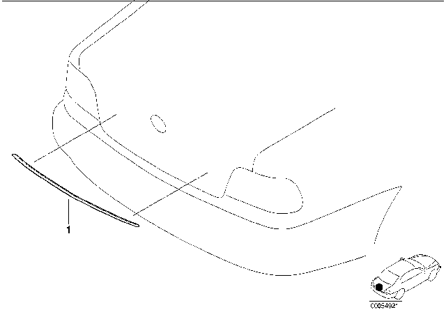 1995 BMW 740i Retrofit, Chrome Strip, Boot Lid Diagram