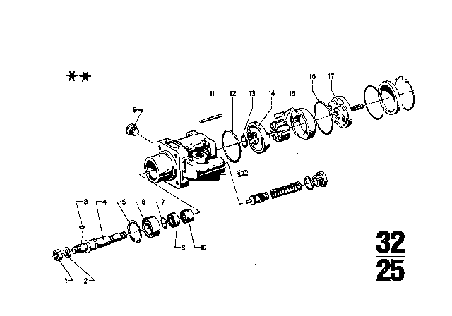 1969 BMW 2800CS Hydro Steering - Vane Pump Diagram