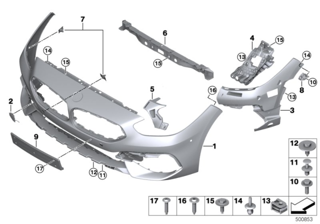2019 BMW Z4 MOUNT, BUMPER FRONT, OUTER R Diagram for 51118812076
