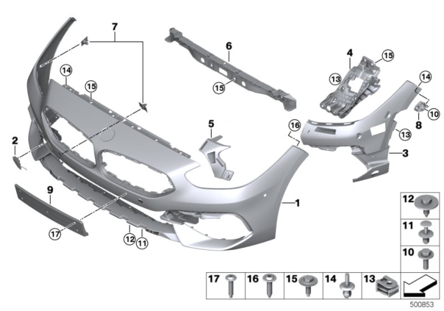 2019 BMW Z4 MOUNT, BUMPER, FRONT OUTER L Diagram for 51118812075