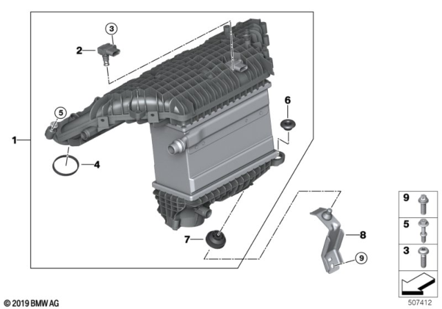 2020 BMW X4 M CHARGE-AIR COOLER Diagram for 17518053321