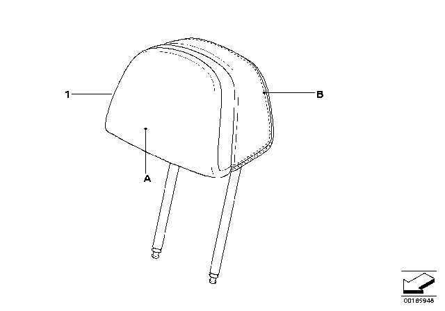 2008 BMW 535xi Individual Headrest Diagram 2