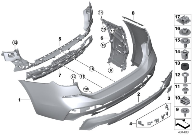 2018 BMW 640i xDrive Gran Turismo Guide, Centre Rear Diagram for 51127387326