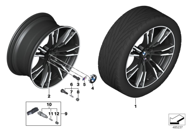 2019 BMW M5 BMW LA Wheel, M Double Spoke Diagram 2
