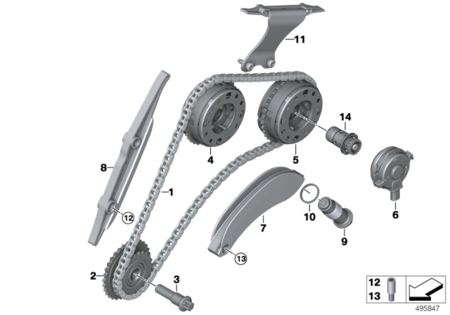 2020 BMW i8 Timing Gear Timing Chain Top Diagram