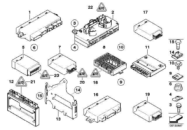 2003 BMW 745Li Control Unit / Modules Diagram