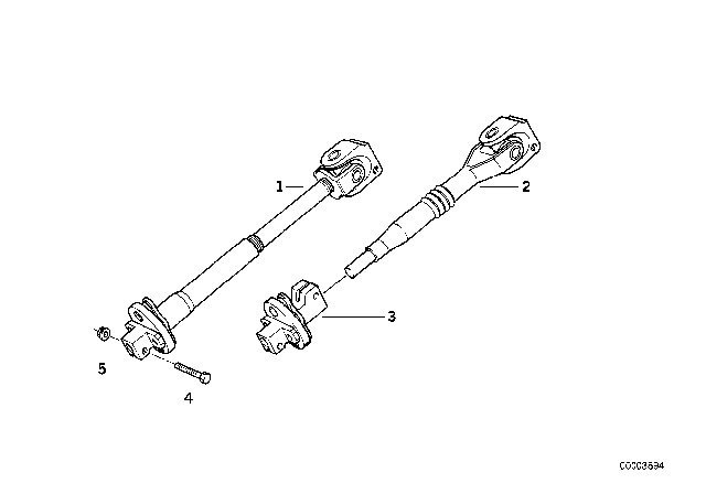 1992 BMW 318is Steering Column - Lower Joint Assy Diagram