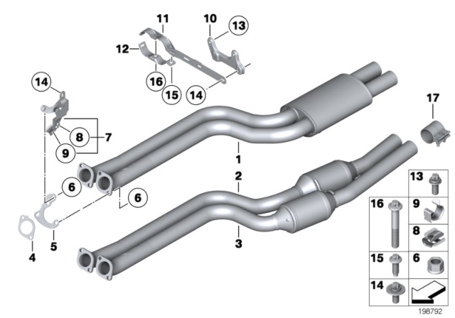 2011 BMW Z4 Catalytic Converter Diagram for 18307599483