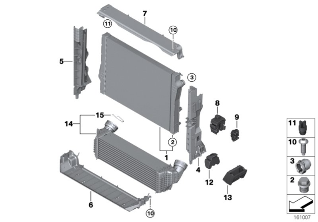 2012 BMW X6 Mounting Parts For Radiator Diagram