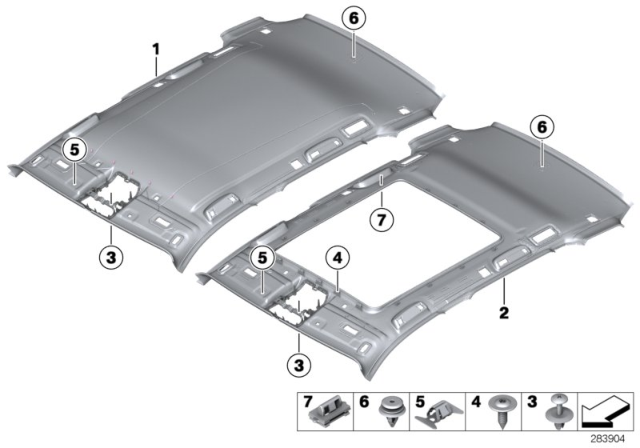 2017 BMW X3 Headlining Diagram