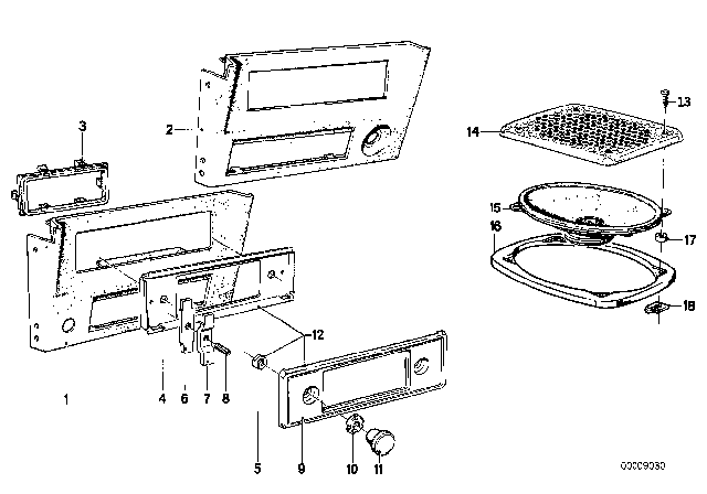 1979 BMW 320i Loudspeaker Diagram for 65121375110