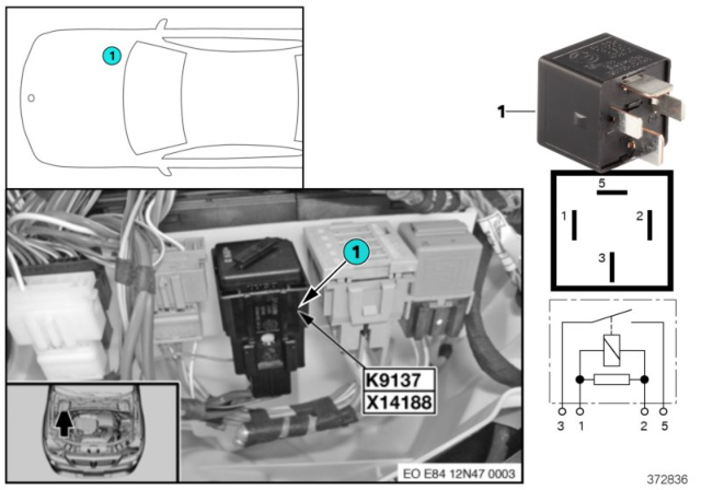 2016 BMW Z4 Relay, Electric Fan Diagram