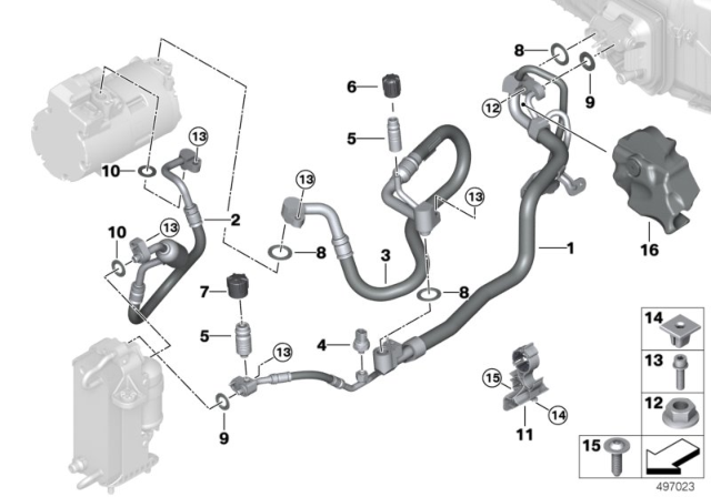 2020 BMW 745e xDrive Coolant Lines Diagram