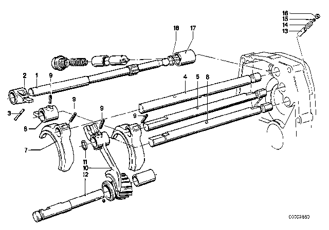1981 BMW 320i Inner Gear Shifting Parts (Getrag 242) Diagram 1