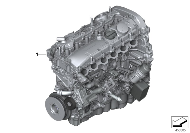 2017 BMW 540i xDrive Exchange Short Engine Diagram for 11002455302