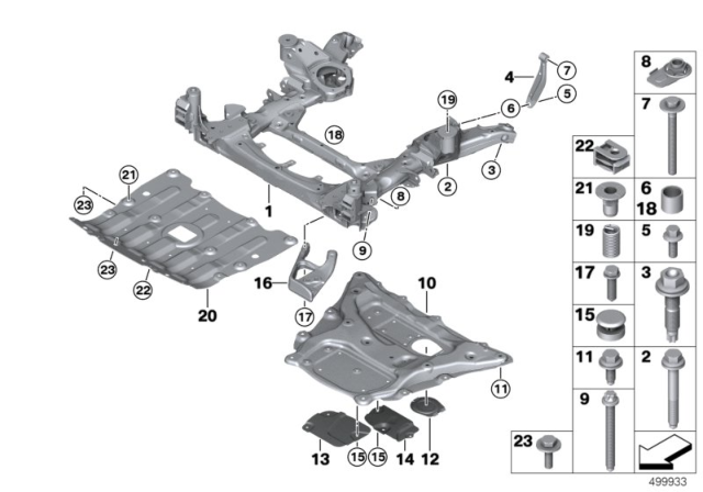 2020 BMW X7 Front Axle Support Diagram