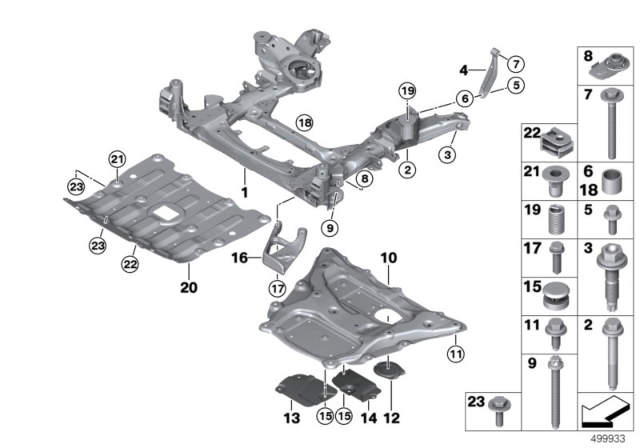 2019 BMW X7 Front Axle Support Diagram