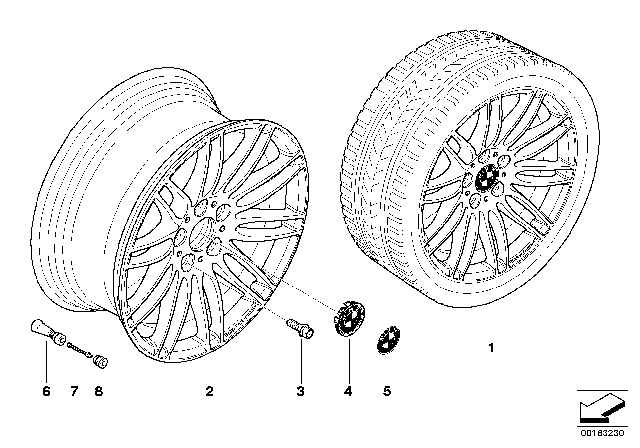2007 BMW 328i BMW Performance LA wheel, Double Spoke Diagram 2