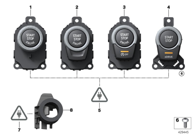 2014 BMW M6 Switch, Start / Stop, And Emergency Start Coil Diagram