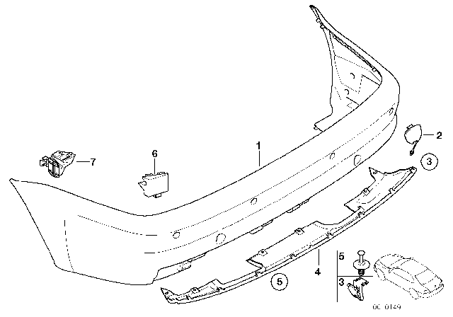 2004 BMW M3 M Trim Panel, Rear Diagram 1