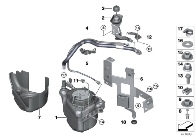 2010 BMW X5 Active Tank Diagram for 16197244138
