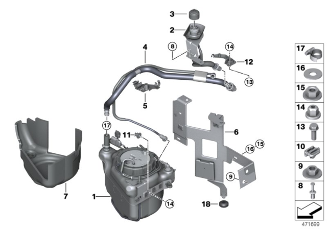 2010 BMW X5 Holder Diagram for 16197244136