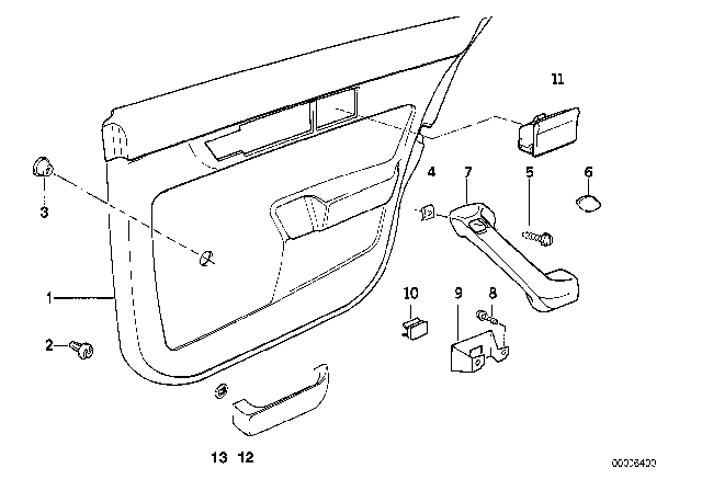 1992 BMW M5 Covering Upper Right Diagram for 51428137250
