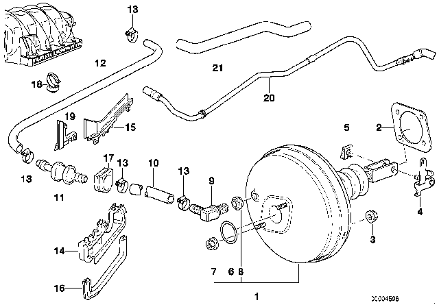 1998 BMW 750iL Power Brake Unit Depression Diagram