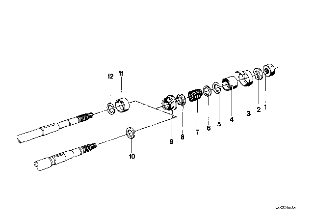 1980 BMW 528i Steering Column - Steering Spindle Diagram 1