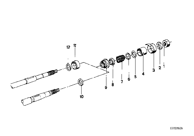 1977 BMW 530i Steering Column - Steering Spindle Diagram 1